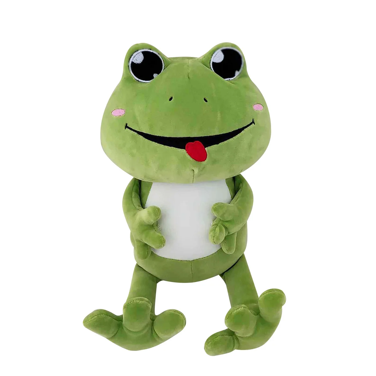 Wholesale custom promotional gift big frog plush toy soft animal shaped green crazy frog plush stuffed toys