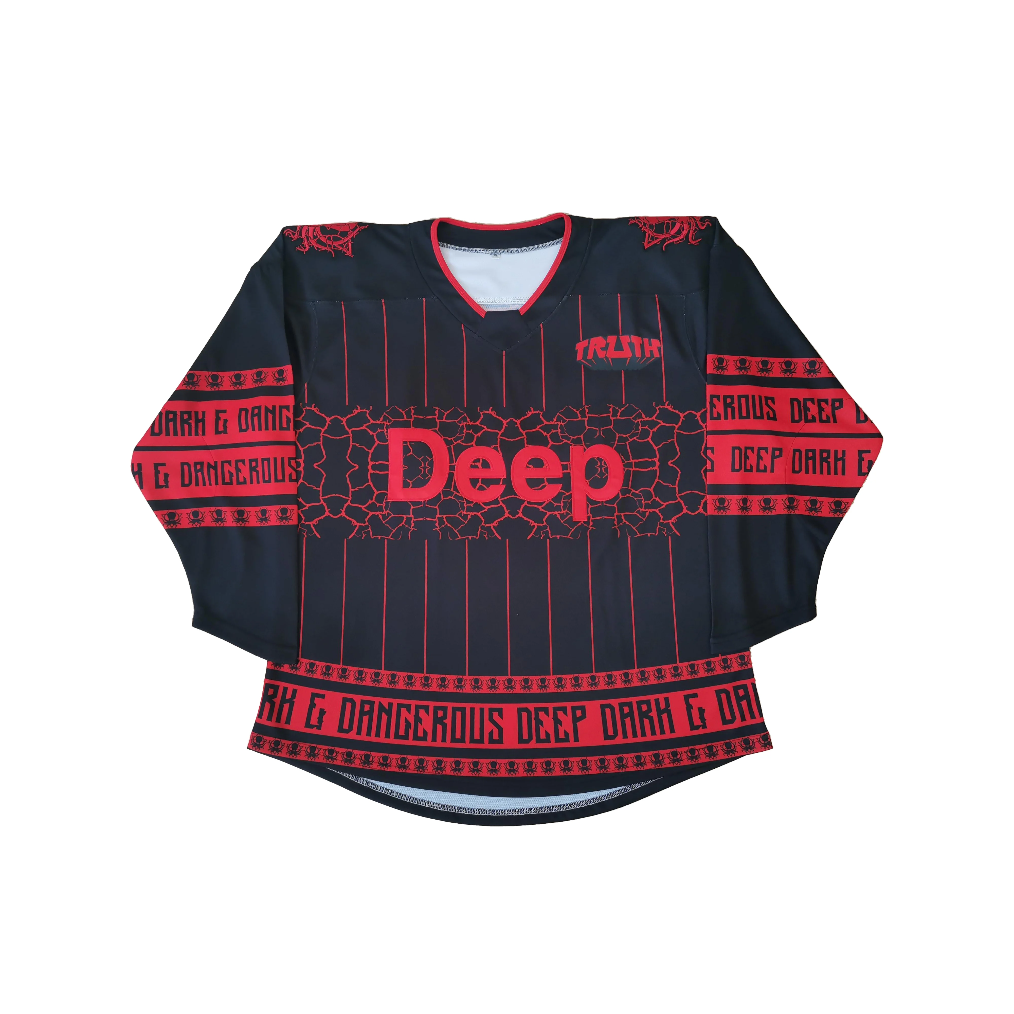 Custom long sleeve embroidery ice hockey team jersey uniforms