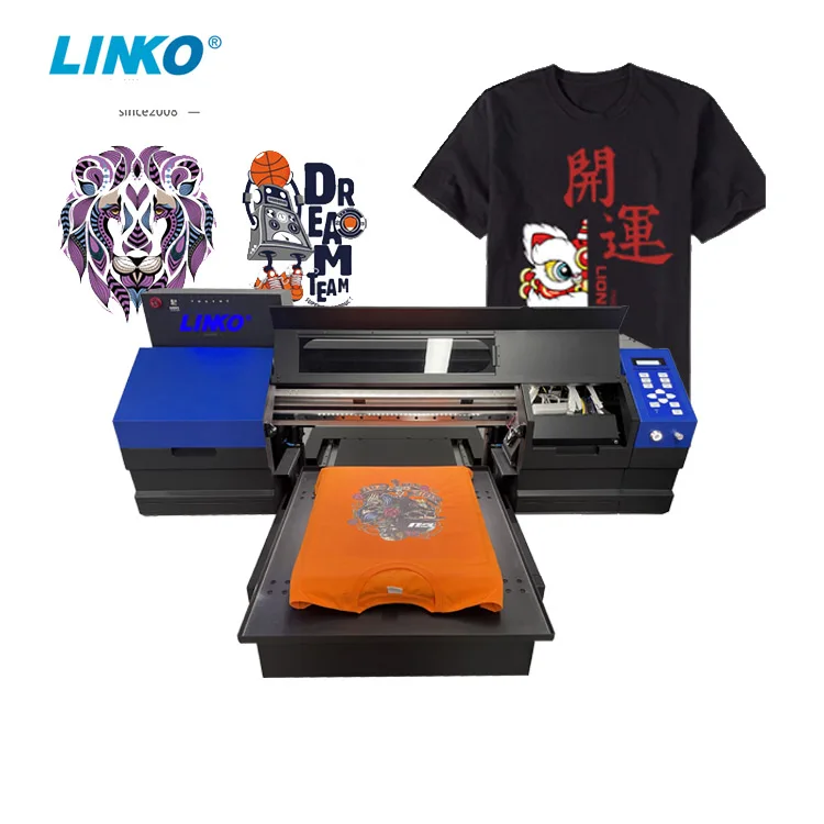 LINKO A2 Size Digital Flatbed DTG Printer T-shirt Printing Machine for Diy T-shirt Printing