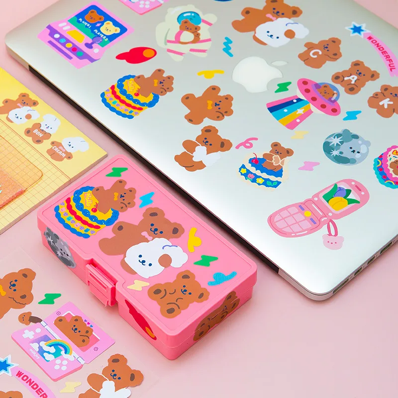  Milkjoy bear removable stickers South Korean DIY traceless computer stick hand account material manufacturers direct