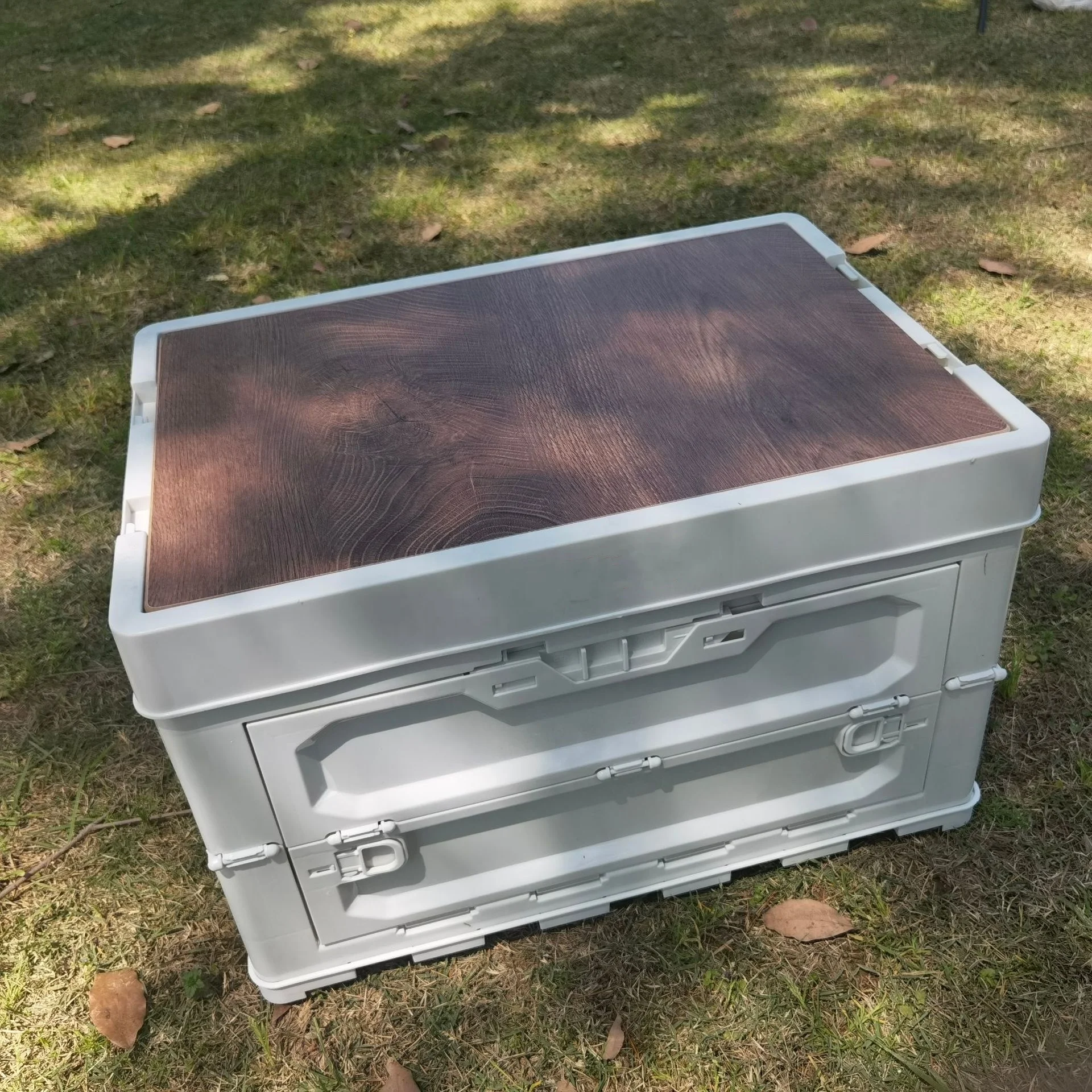 Outdoor Plastic Folding Storage Box 60L Portable Organizer Camping Collapsible Storage Boxes Bins