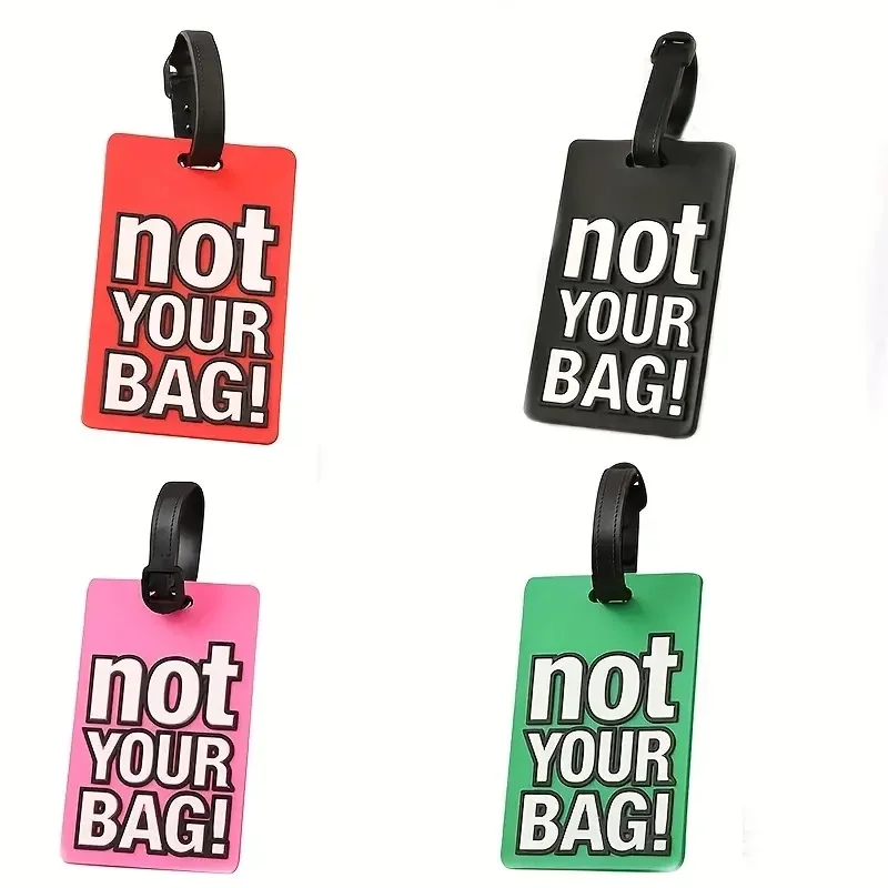 Creative Letter Not Your Bag custom Travel Accessories Portable Label  Suitcase Cartoon Style 3d Silicon airplane Luggage Tags