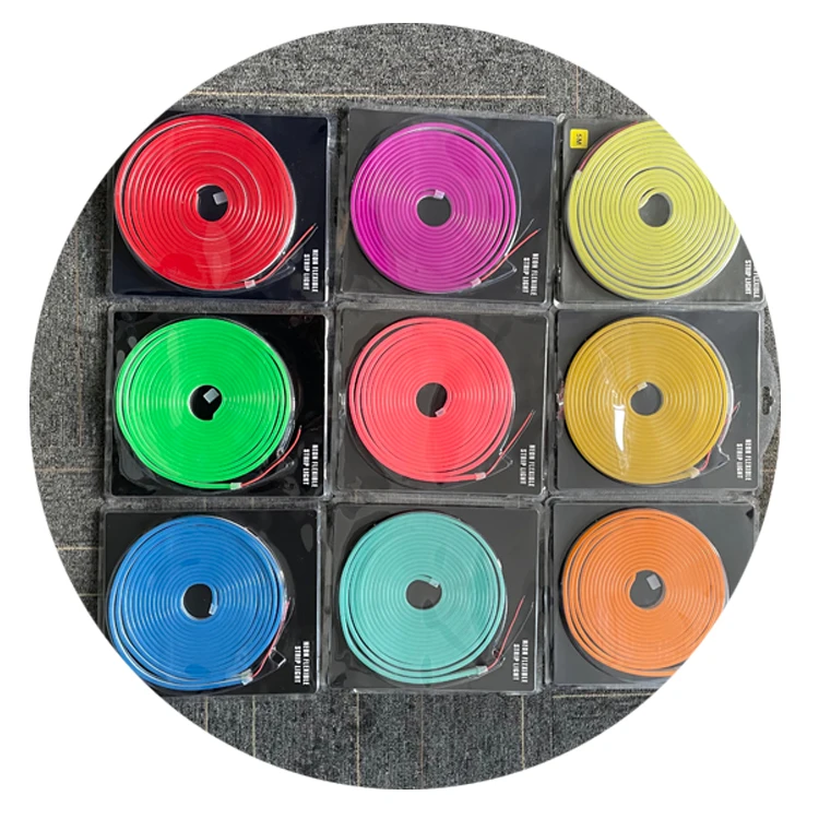 Waterproof IP67 Bar LED Rope Light 5m/Roll Decorative Neon Flex Neon Light in Blue Green DC12V 2835 6*12mm for Garden Signage