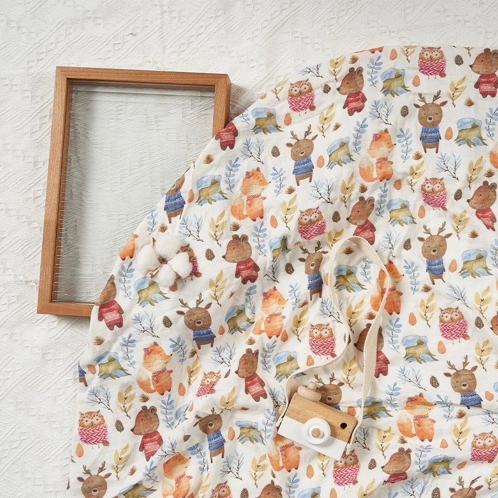 New Design Super Soft Cotton Bamboo Swaddle Blankets Muslin Wrap Baby Swaddle Blankets