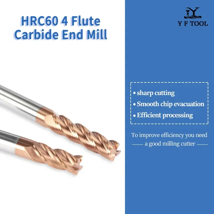 tungsten carbide hrc 60 d8 8mm 4f square end mill 60hrc endmill hrc60 flat endmill for alloy steel suppliers