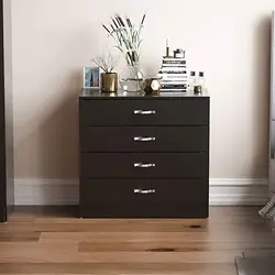 Pine Chest of Drawers 4 Drawer With Metal Handles and Runners Unique Anti-Bowing Drawer Support Bedroom Furniture