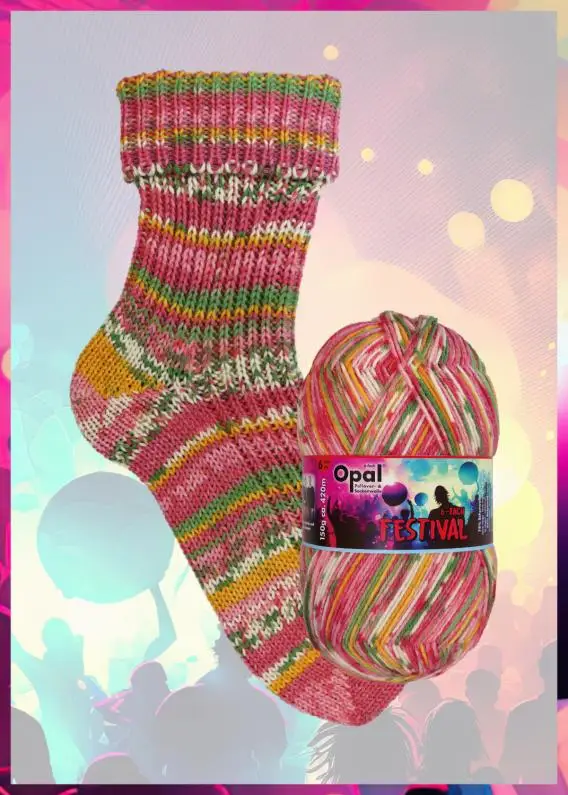 Opal Sock Yarn Festival 6-fach 420m/150gram per ball Beautiful Color Soft Hand Knitting Blended Merino Yarn