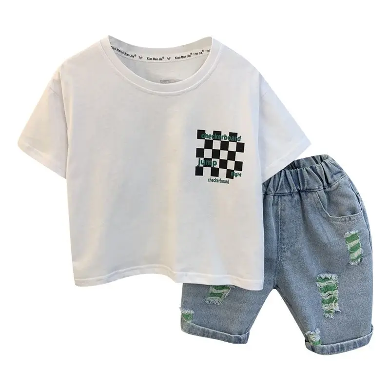 2024 Children Clothing 2-10Y Casual Summer 2pcs Boys Clothes Set