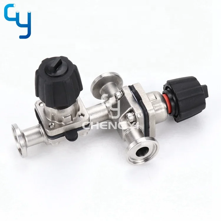 Sanitary mini type combined manual diaphragm valve