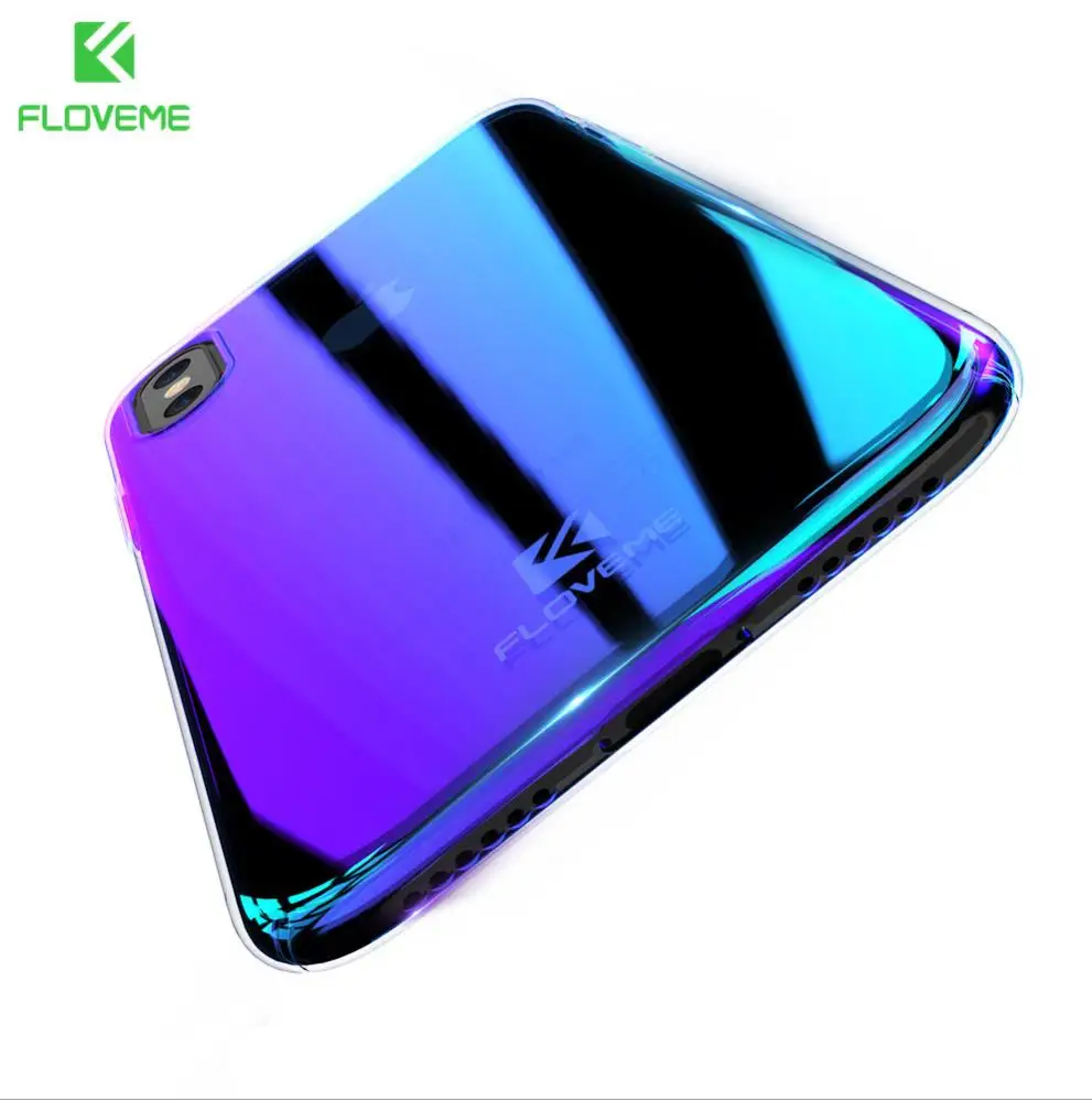 
Electroplating gradient color mobile phone Protective Case Blue Light 