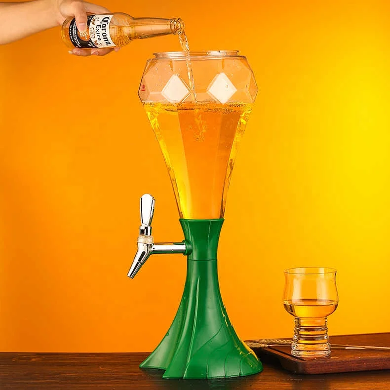 Red Yellow bar Beer Tower Cold Drink Juice Dispenser with tap Drop resistant milk tea juice store Drink Dispenser