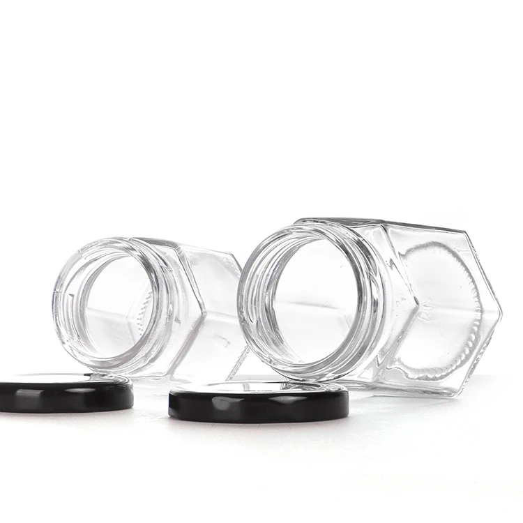 High Quality 250Ml 500Ml Hexagonal Jam Jar Honey Jar With Twist Off Lid