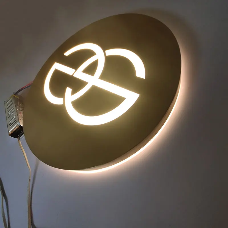 Outdoor 60Cm Double Sided Round Led Light Box Sign Board Illuminated Shop Sign