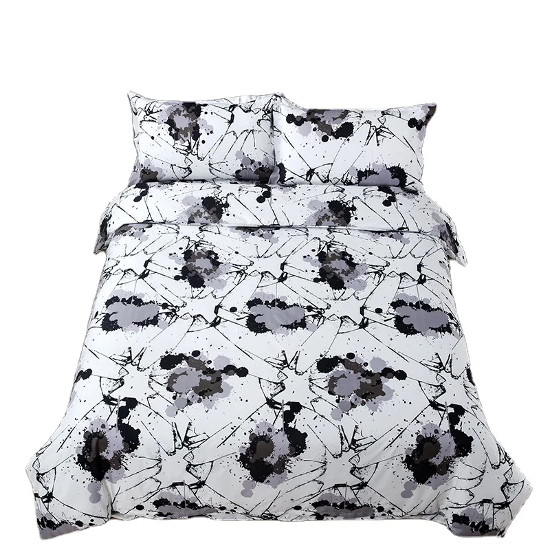 Комплект постельного белья из 100% полиэстера, пододеяльник и подушка в Европейском стиле, Комплект постельного белья с принтом, комплект из трех или четырех предметов большого размера