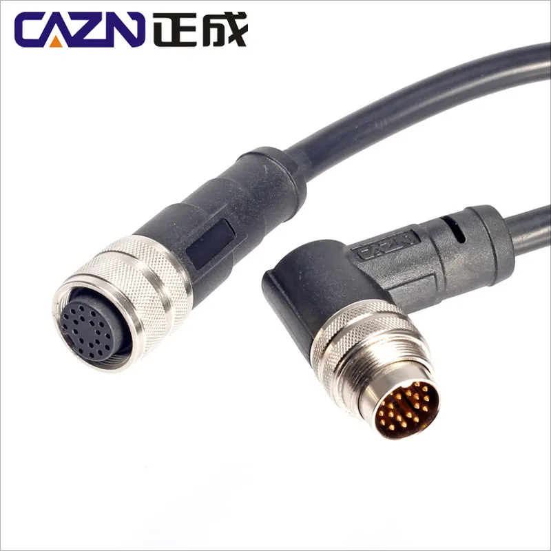 M16 connector 8pin 6pin 5pin C091 Aviation plug sensor waterproof circular signal connector IP67 PVC 19pin 24pin with PUR cable