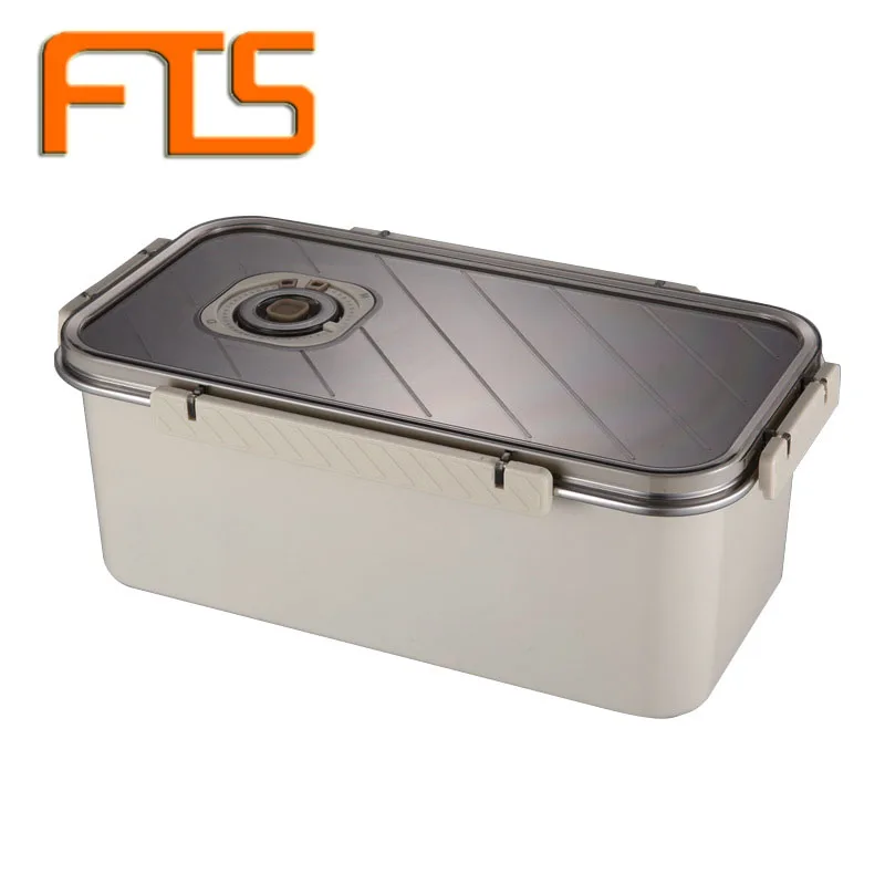 Fts Fresh Boxes Keeping Box Plastic Container Stainless Steel Tray Protect Refrigerator Fresh-Keeping Crisper