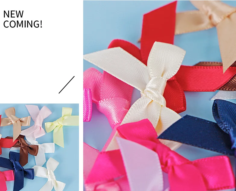 Size 3*4 cm Satin Polyester Mini ribbon bow for Clothing DIY Accessories decorations ribbon