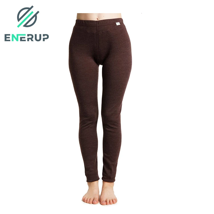 Enerup Merino Wool Polyester Athletic Sports Running Tights Quick Dry Underwear Winter gear Base Layer Bottoms Women Thermal Pan (1600383184503)
