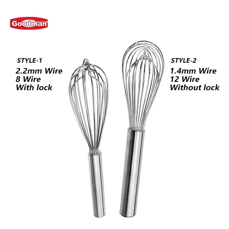 Kitchen Gadget Smallware  Bakery Cake Tool Sauce Stirring Milk Cream Mixing Whipper Stainless Steel Manual Egg Beater Whisk