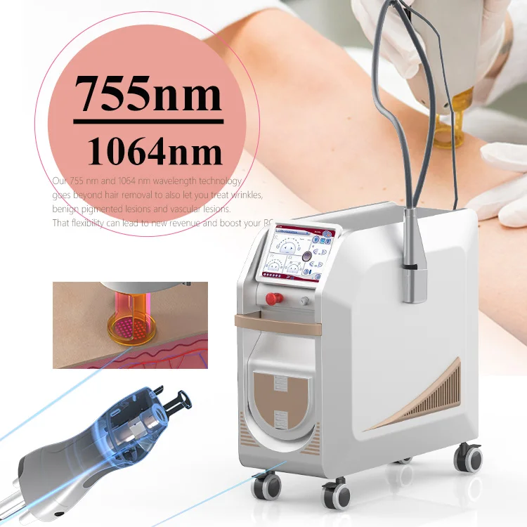 Dermatology Laser 755 1064 Long-Pulsed Alex Laser Hair Removal Treatment Alex  Machine Ce Certification