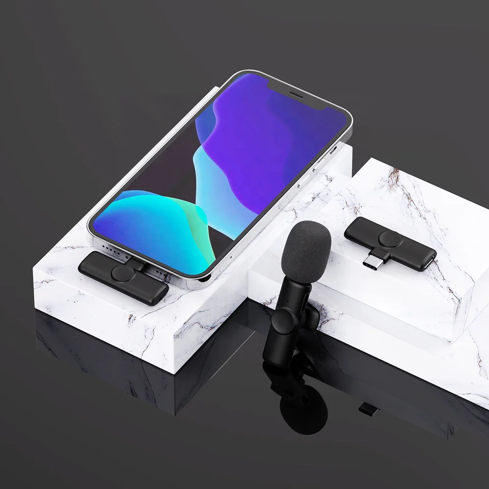 Professional 2.4G lavalier microphone for iPhone/iPad outdoor interview/live broadcast intelligent noise reduction