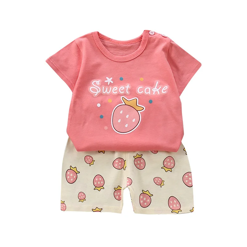 Wholesale Baby Short Sleeves Pure Cotton Sets The New Style Baby Colorful Clothes For Girls And Boys