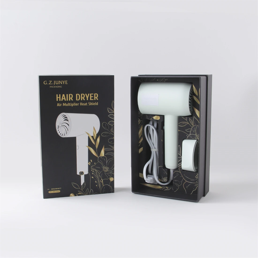 new design open type customizable items emballage personnalis subscription makeup cajas para small paper gift Hair dryer box