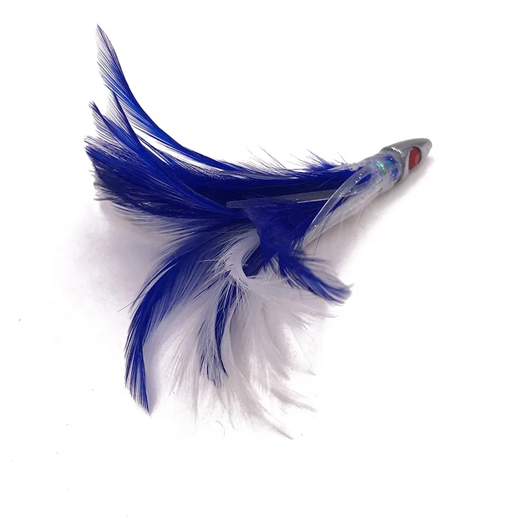 wholesale lead jig tuna feather trolling fishing lures light saltwater trolling fishing tackle