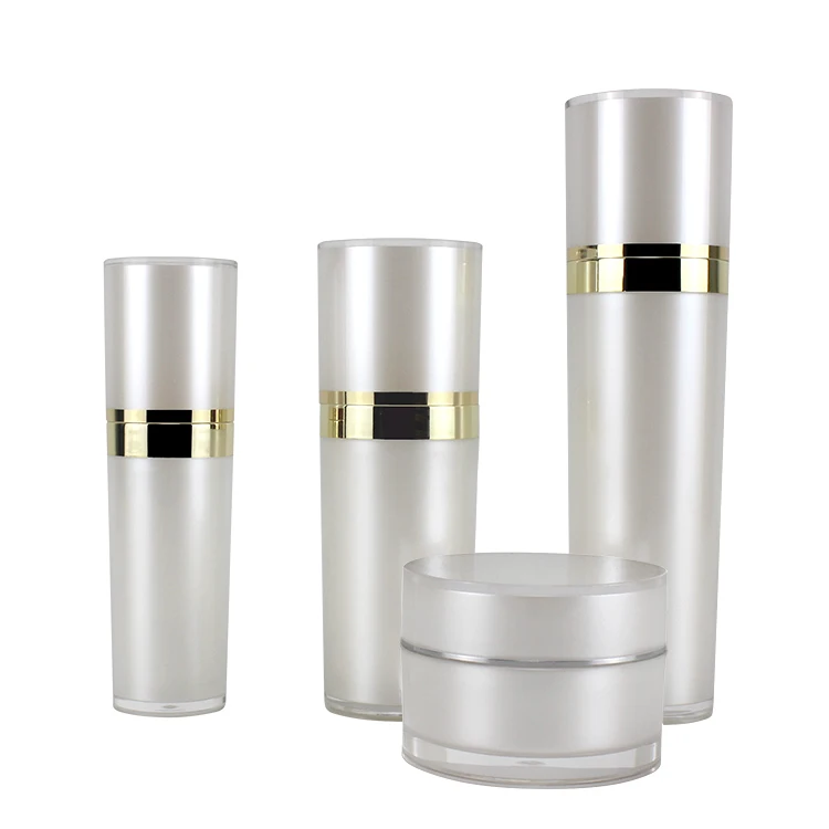 Eco friendly Shape Oil 10ml Luxury Lotion Square Acrylic Jar Plastic 30ml Packaging Airless Bottle Set  Cosmetics Bottles