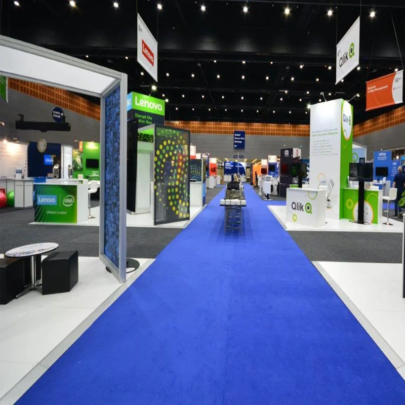 Non woven needle punched outdoor wedding stage carpet exhibition red carpet with protective film