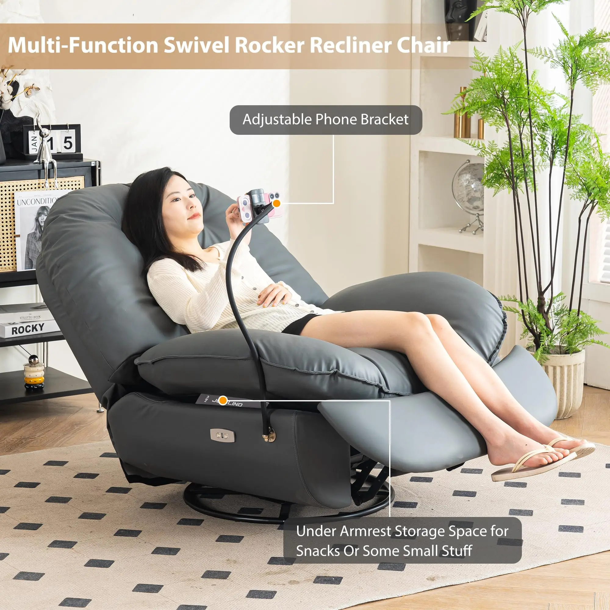 Rocking Chair Cream Theater Manicure Multifunctional Recliner Gua Wind Living Room Lazy Sofa Free Sample Modern Home