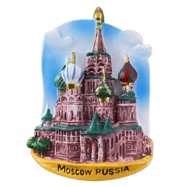 Factory Direct Customizable PVC Resin Refrigerator Sticker Modern Design with Magnetic Style for Russian Tourism Decorations