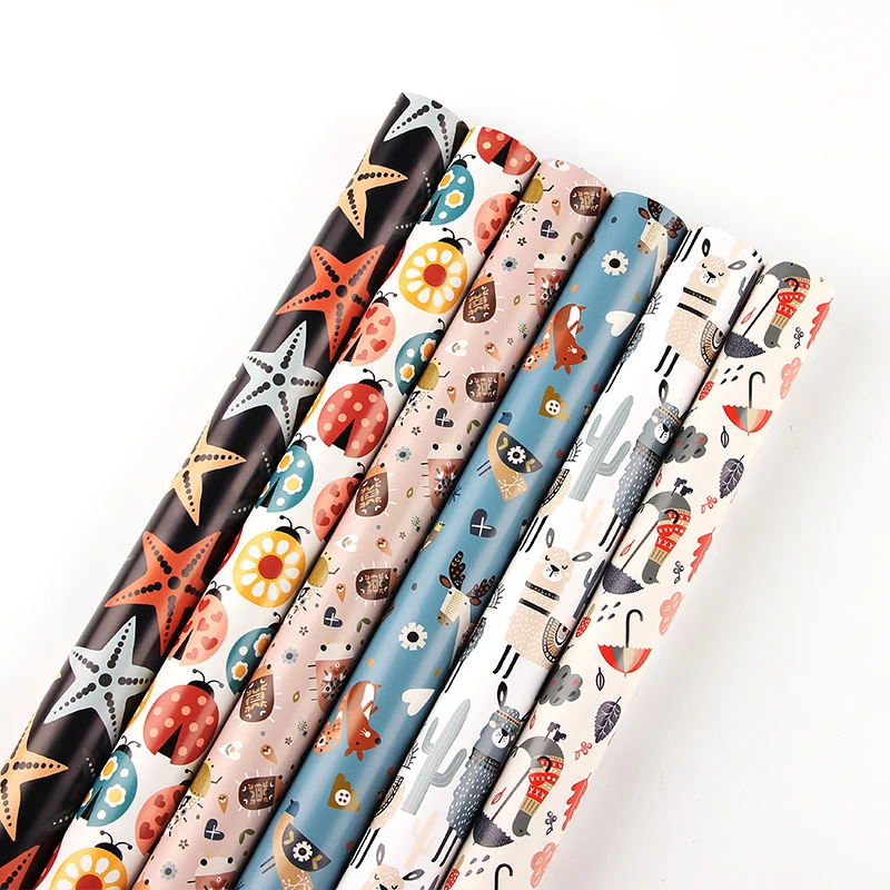 cartoon series 48gsm thick rolling wrapping paper for girl
