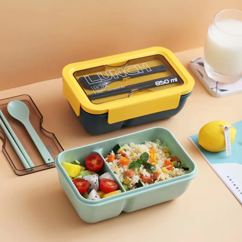 Hot Sale Portable Food Container Picnic Bento Box PP Plastic Microwave Heatable Student Lunch Box