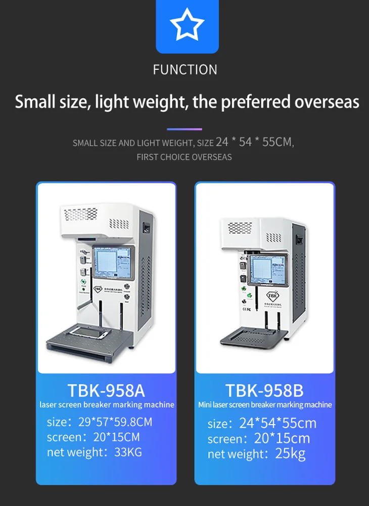 TBK Original Newest Model TBK 958B Laser Marking Separate Machine with Automatic Positioning Mold