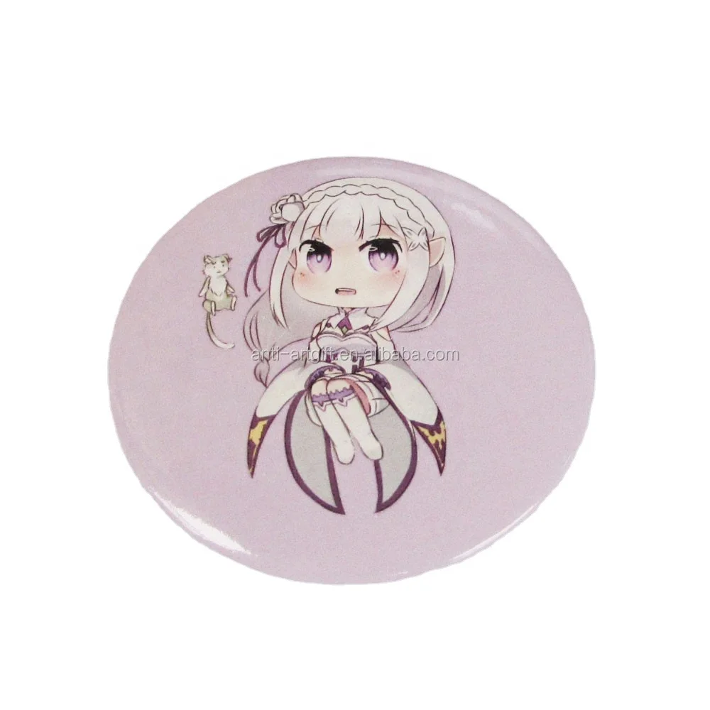 Custom design Brown round offset printing lapel pins Wholesale Manufacturer with smile face carton boy cheap price Badge