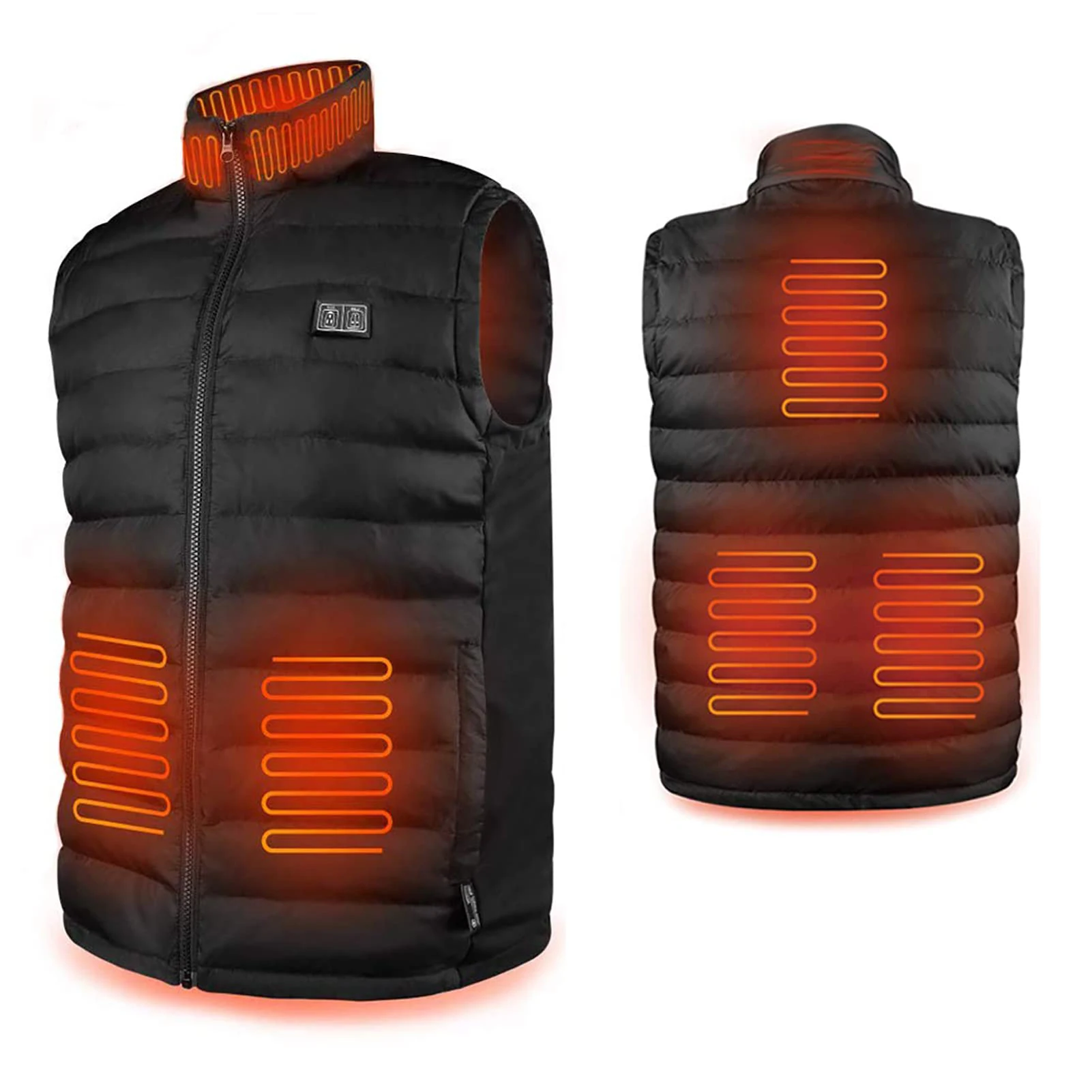 Smart Heated Down Cotton Sleeveless Jacket Temperature Control Outdoor Waistcoat Washable Heated Vest Jacket