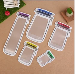 Wholesale Special Design Plastic Storage Bottle Shaped Stand Up Pouch Mason Jar Shaped Zipper Bag