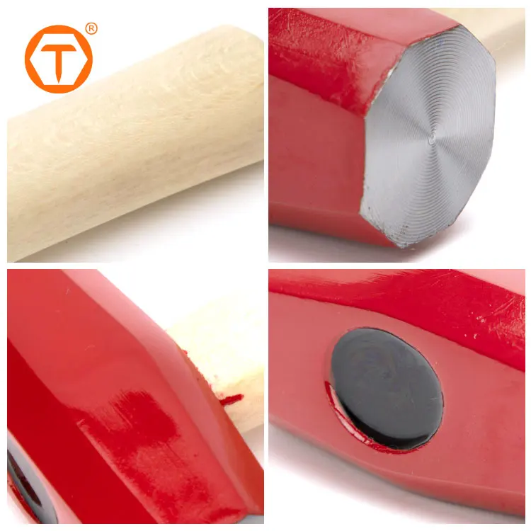 Carbon steel heavy wooden handle metal hammer china custom big hammer