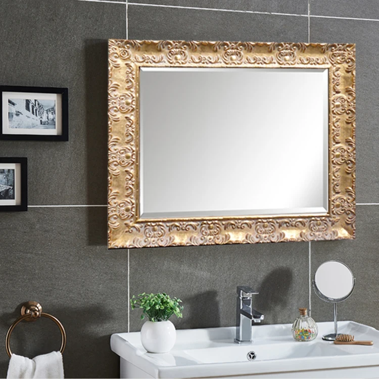 Hot Sale European 30x40 20x30 40x50 50x60 Gold Foil Wholesale Picture Photo Mirror Frame for Bathroom Home Decor