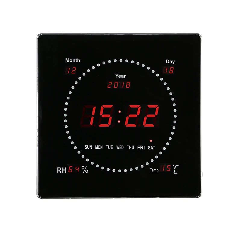 Multifunction Electronic Simple Desk Digital Humidity Alarm Clock With Calendar temperature