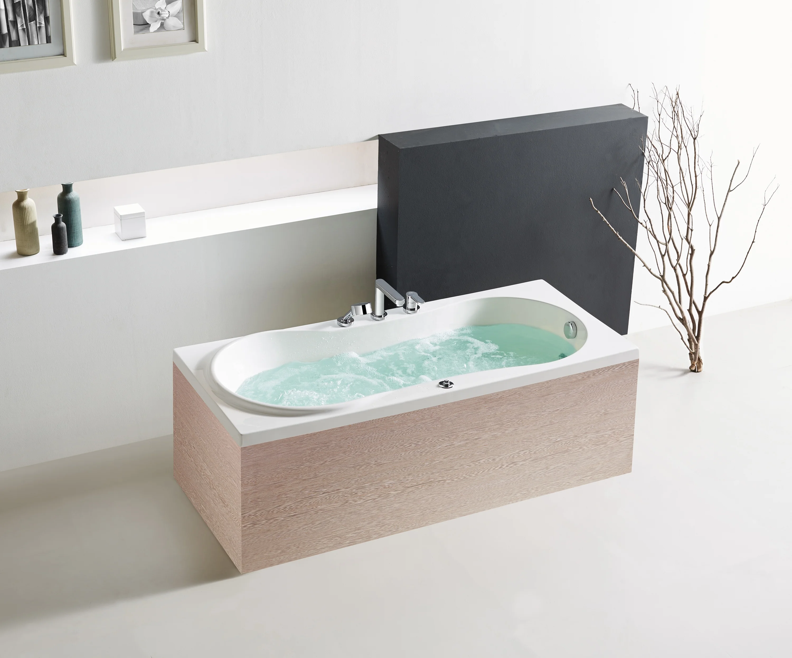 MEXDA 1 Person Classical Massage Bathtub Freestanding Soaking Tub Indoor Whirlpool Bathtub WS-EC011