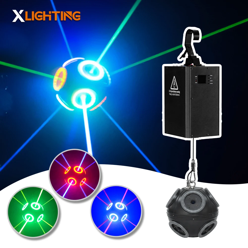 Kinetic laser football light with laser 260W RGB Dmx winch lifting system ball lights for dj disco club ktv party stage lighting