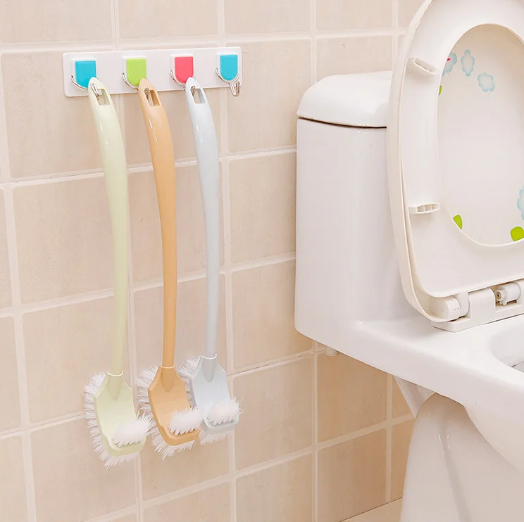 Wholesale Double Sided Toilet Brush Plastic Long Handle Toilet Cleaning Brush