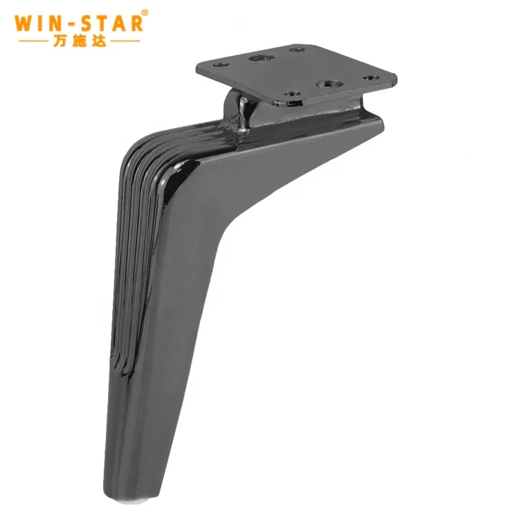 WINSTAR Modern furniture leg black plating durable anti-rust sofa bench cabinet legs Contemporary furniture legs