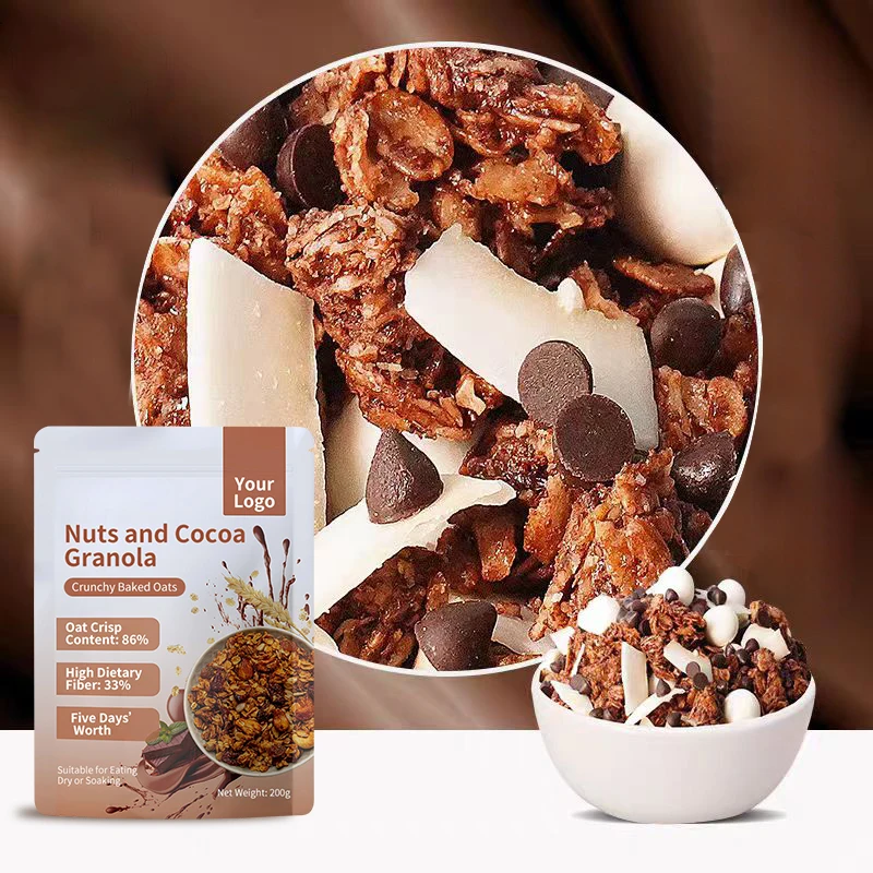 OEM/RTS Nuts and Cocoa Granola Good Price Food for Adults and Children good for health