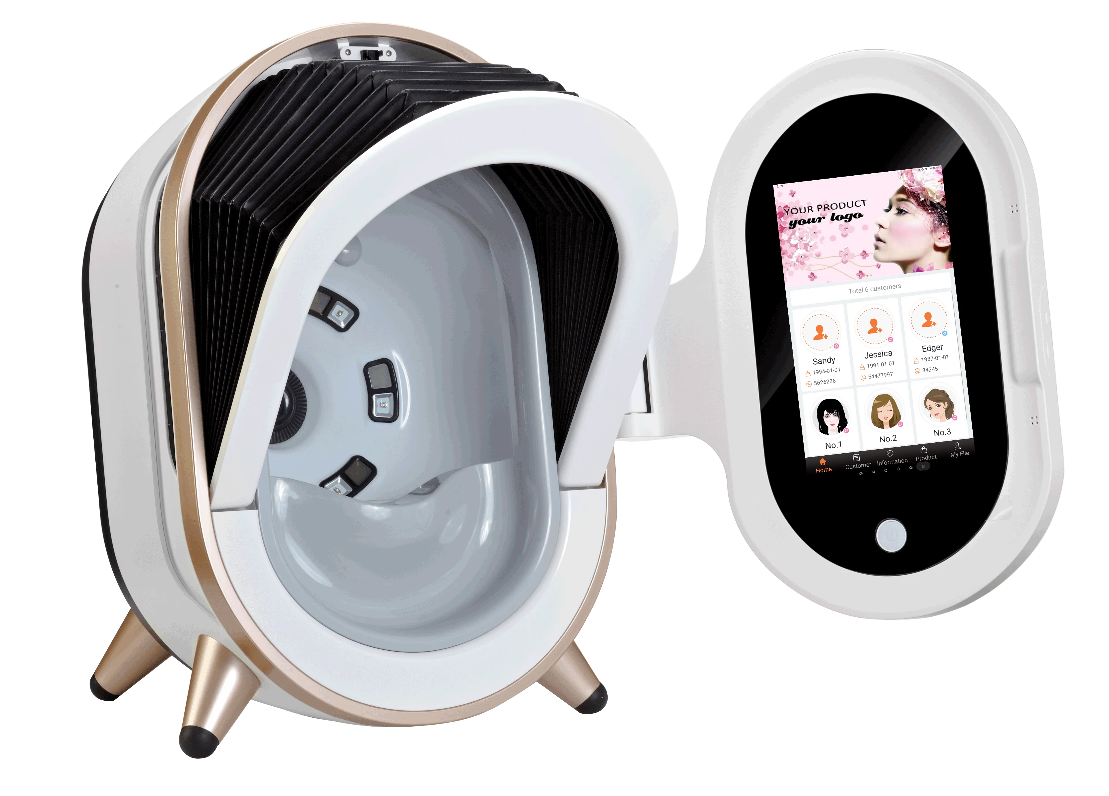 Trending 2023 face scanner magic mirror detect moisture skin analysis facial test auto smart hair test skin analyzer machine