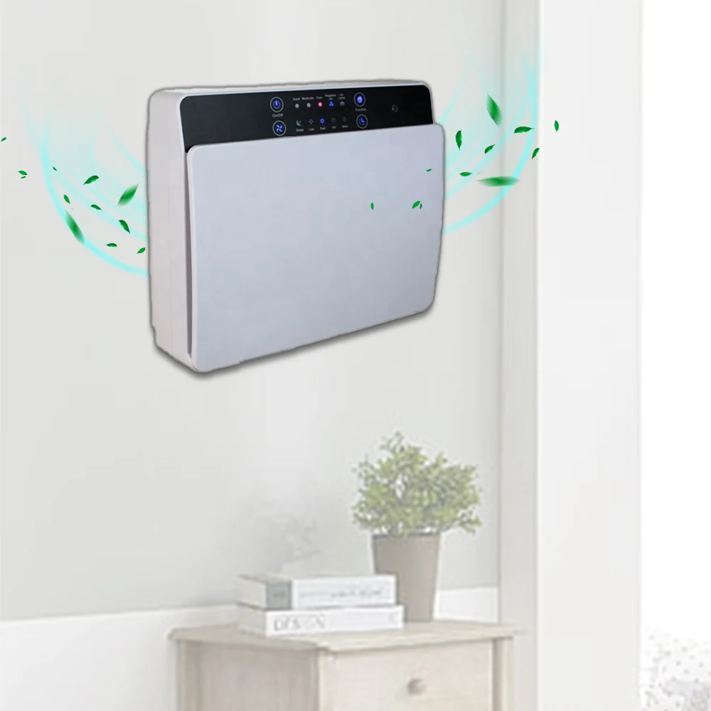 OEM Custom Label Office Home Room 220V Wall Mounted Ionic Air Purifier with HEPA and Fragrance Box