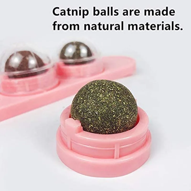 
Catnip Toys for Cats Toys Catnip Edible Balls Natural Rotatable Licking Treats Toys 