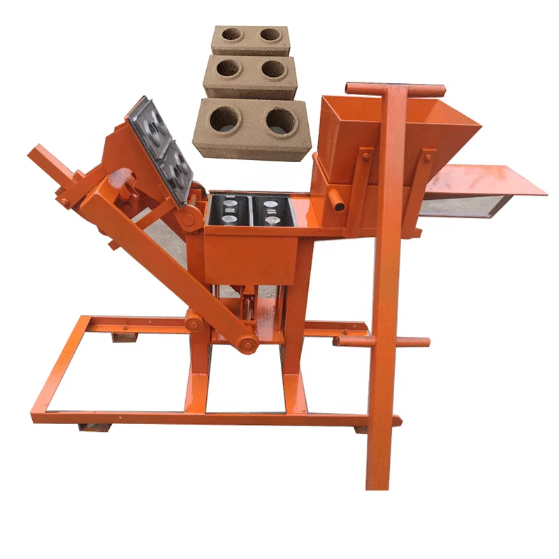 China price movable electric mini light brick manual interlocking mud cement hollow brick manufacturing machine